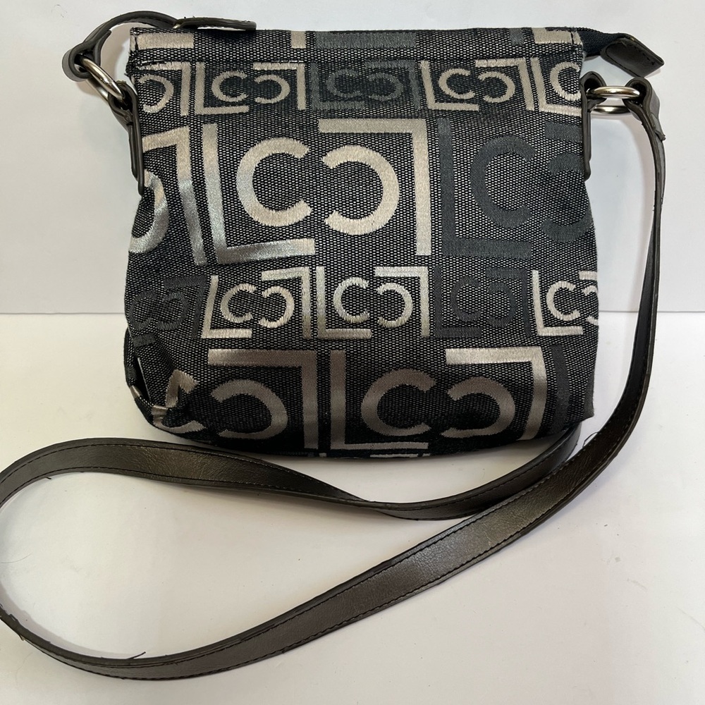 Liz Claiborne Crossbody Black and Silver Purse/Handbag USED.